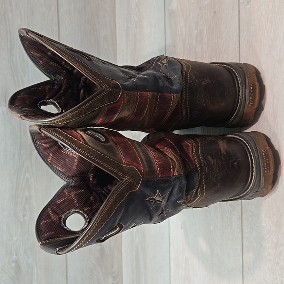 Durango Mens 11"CT WP American Flag Steel Square Toe Star Cowboy Boots Shoes 13W - Picture 8 of 14
